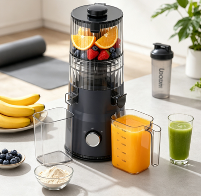 Fresh Smart HJ103A Compact Slow Masticating Juicer – Express Your Style with 4 Color Options, 135mm Wide Chute, 200W Cold Press & Self-Cleaning
