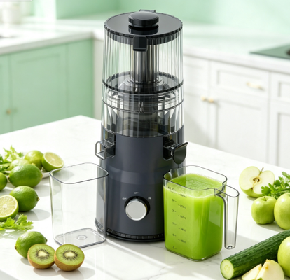 Fresh Smart HJ103 Compact Slow Masticating Juicer – From Farm to Table in Seconds with 135mm Wide Chute, 200W Cold Press & Self-Cleaning