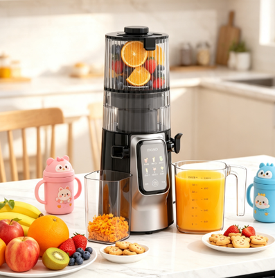 Fresh Smart HJ102D Versatile Slow Masticating Juicer – 6-in-1 Kitchen Solution with 135mm Wide Chute, 200W Cold Press & Self-Cleaning for Endless Healthy Creations