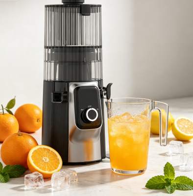 Fresh Smart HJ102C Slow Masticating Juicer – The Juicer That Transforms Your Mornings with 3 Adjustable Speeds, 135mm Wide Chute, 200W Cold Press & Self-Cleaning