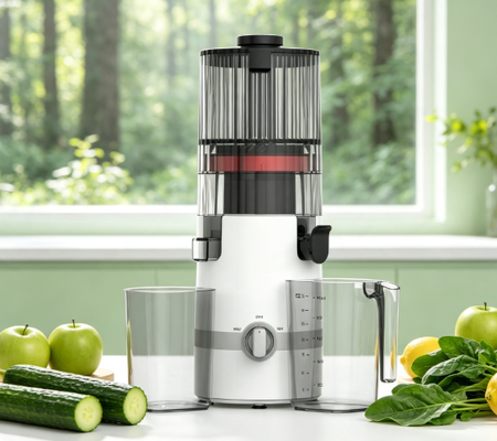 Fresh Smart HJ102B Slow Masticating Juicer – The Heart of a Healthier Home with 135mm Chute, 200W Cold Press, Self-Cleaning & Smart Safety Lock