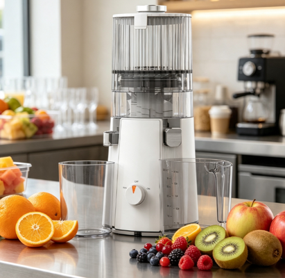 Fresh Smart HJ102A Slow Masticating Juicer – Nutrient-Preserving Cold Press Extractor with 135mm Whole-Fruit Chute, Self-Cleaning & Dual-Voltage for Global Use