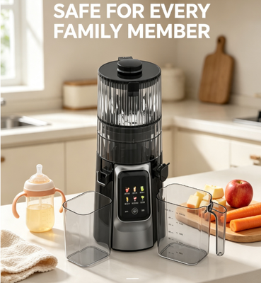 All-in-One Household Juice Maker HJ102D, Low Noise BPA-Free Whole Apple Squeezer