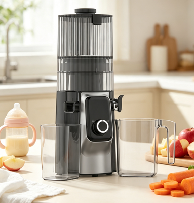 Compact Countertop Slow Masticating Juicer HJ102C, Whole Apple Feed Low Noise Juice Machine