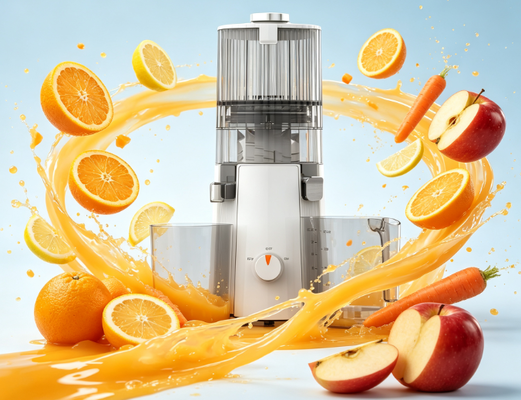 Fresh Smart HJ102A Wide-Feed Slow Masticating Juicer with 135mm Chute, 200W Motor, BPA-Free