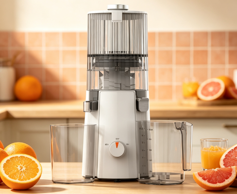 HJ102A Compact Slow Juicer for Family – 1500ml Hopper Capacity, Whole Vegetable & Fruit Juicer, Easy Assembly
